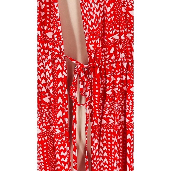 Victoria's Secret Heart Kimono Robe One Size Red White Hearts - Picture 4 of 8
